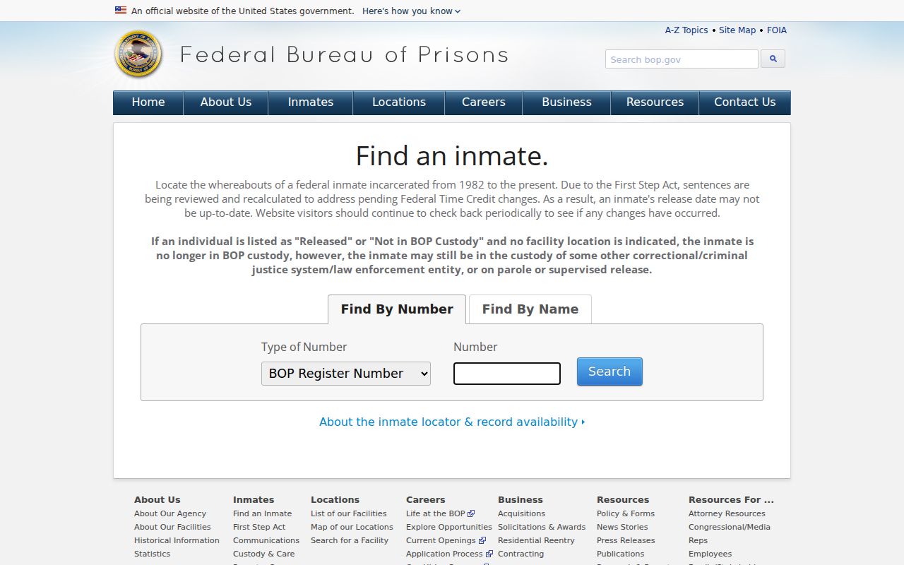Federal custody locator after a Brown County arrest
