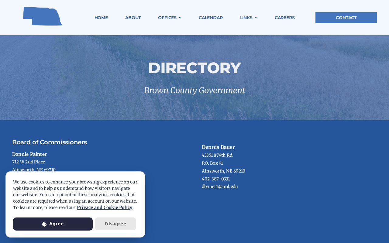 Brown County criminal history office directory