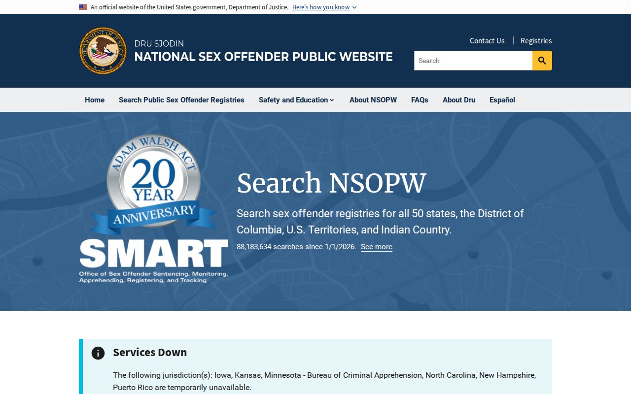 Brown County sex offender lookup through national NSOPW search